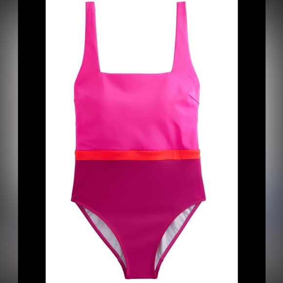 Boden Square Neck Bathing Suit Pink 12 - Picture 1 of 9